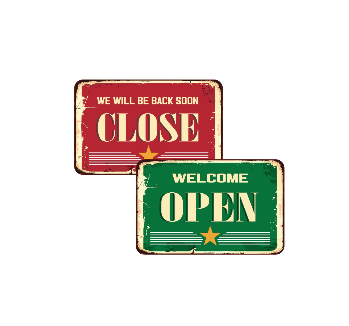 تابلو WELCOME OPEN وینتج چوبی